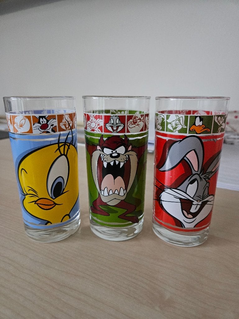 3 glazen van Looney Tunes, Antiek en Kunst, Ophalen of Verzenden