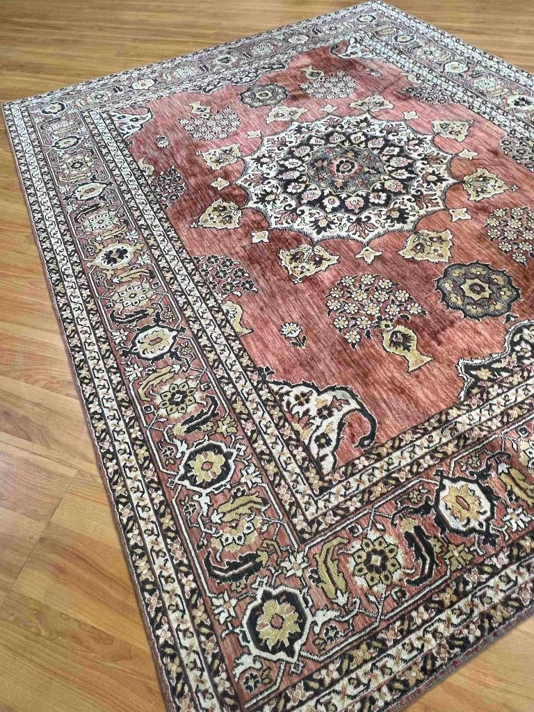 Perzisch kleed motief tabriz 175/150 cm, Bruin, Gebruikt, 100 tot 150 cm, Etten-Leur