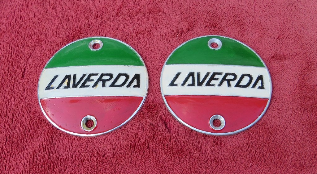 Setje Laverda tankemblemen, Ophalen of Verzenden, Gebruikt