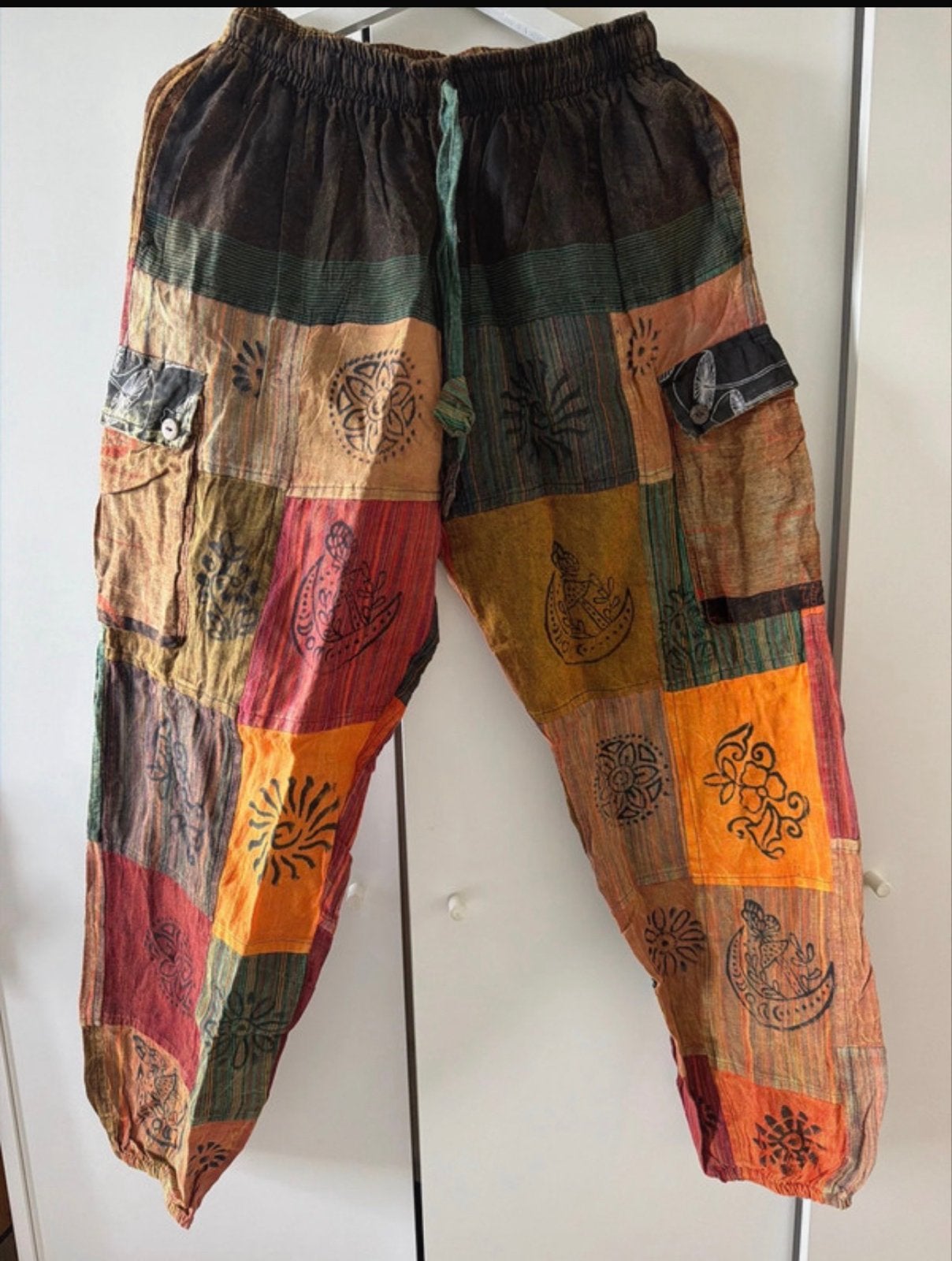 Hippie Patchwork Broek - Comfortabel & Kleurrijk, Maat 38/40 (M), Meerkleurig, Ophalen of Verzenden, Lang