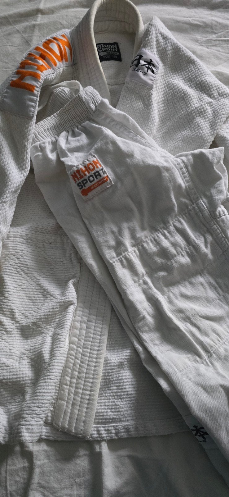 Judopak Nihon Sport maat 110, Gebruikt, Maat XS of kleiner, Judo, Vechtsportpak