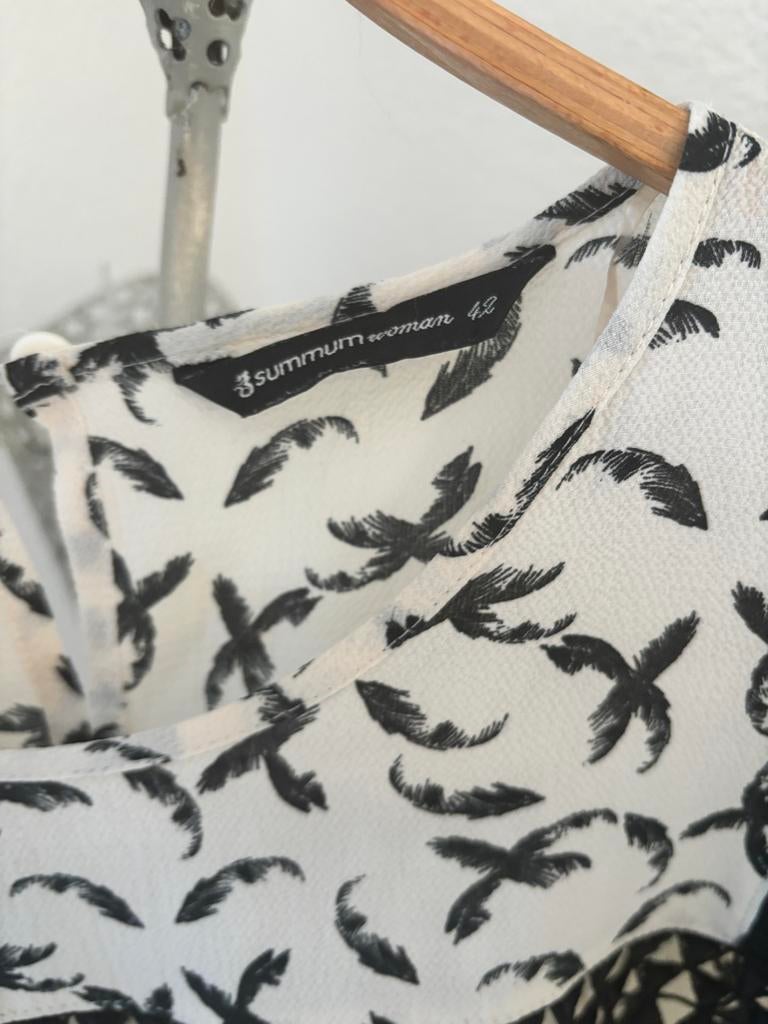 Summum Woman Blouse Zwart/Wit Maat 42, Ophalen of Verzenden, Zo goed als nieuw, Maat 42/44 (L), Wit