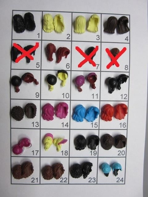 L422 LEGO FRIENDS POPPETJES MEIDEN HAAR stijl staart los cap, Lego, Ophalen of Verzenden, Losse stenen, Lego Nederland B.V.