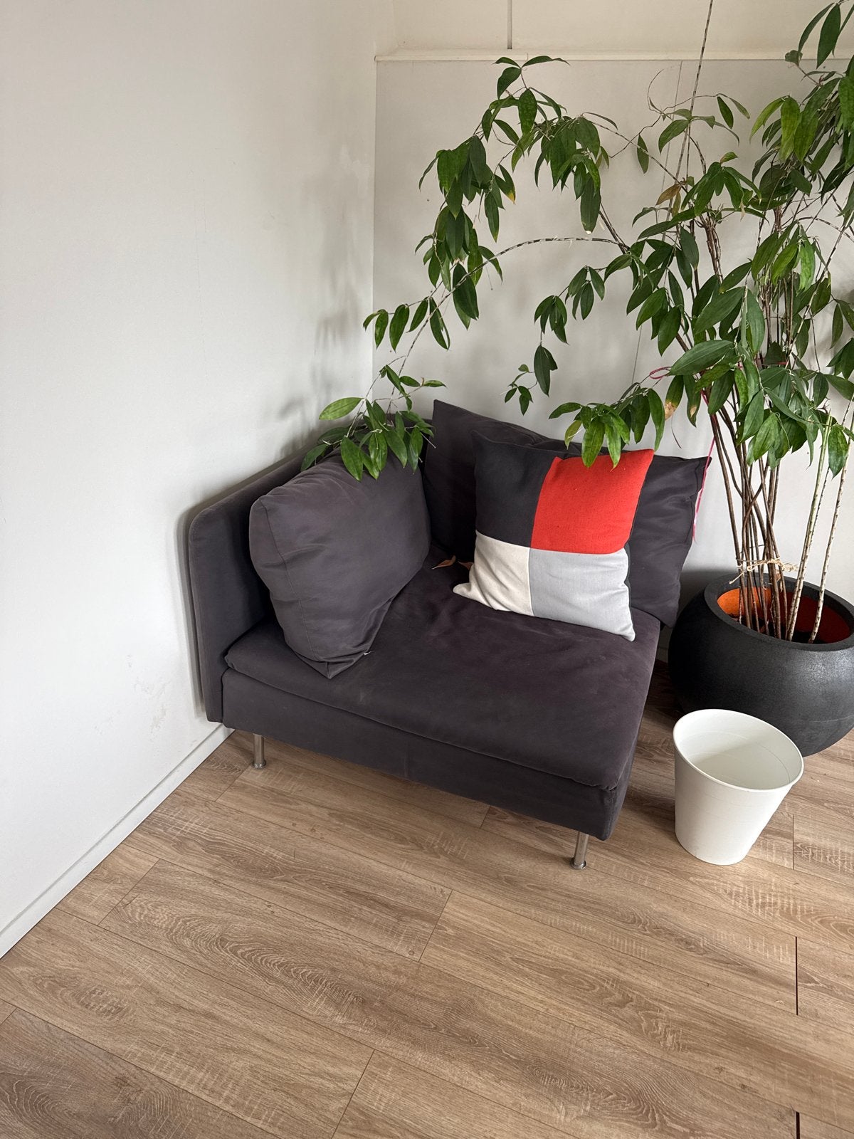 IKEA Donkergrijze Modulaire Bank met Hoekelement, Ophalen, Gebruikt, Hoekbank, Stof