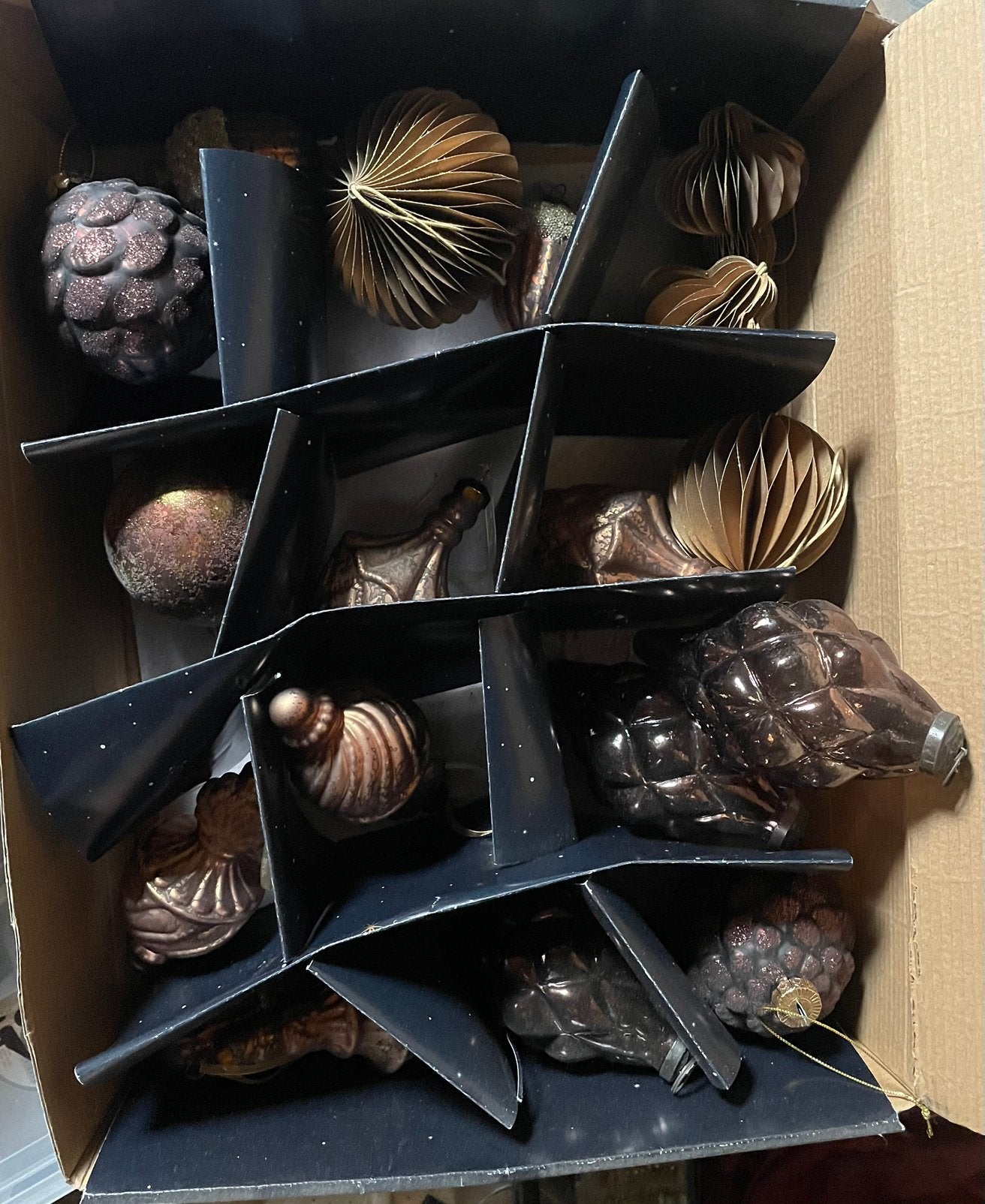 Kerstballen bruin/koper, Ophalen of Verzenden, Zo goed als nieuw