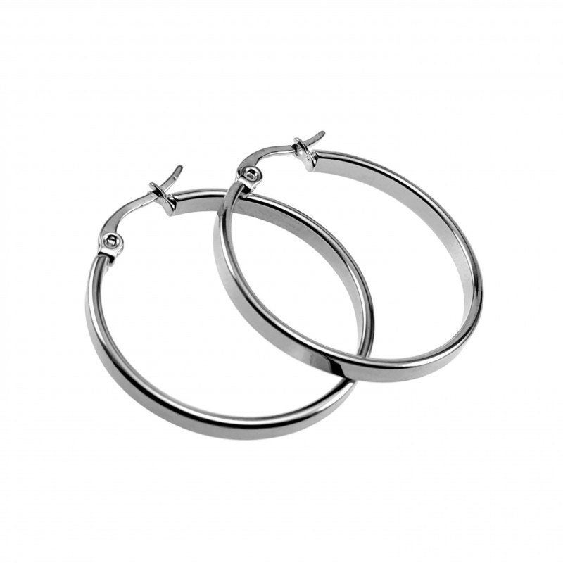 30mm3mm Oorbellen Dames Gepolijst RVS Brede-Design Oorringen, Overige materialen, Hangers, Birgitta-Gracht 33, 6465 EL Kerkrade, Nederland