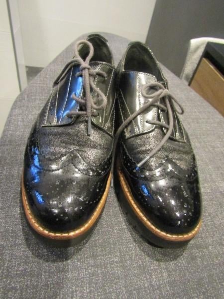 G433 Gabor mt 5 G veterschoenen lak zwart brogues, Kleding | Dames, Schoenen, Verzenden, Zwart, Overige typen, Gabor