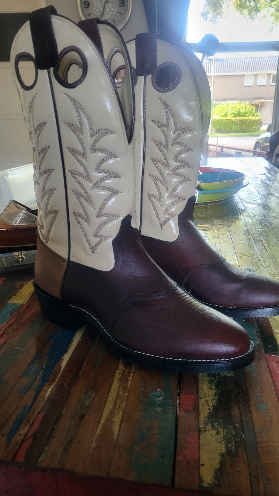 z.g.a.n. cowboy western laarzen leer maat 43, Ophalen, Bruin, Boots, Zo goed als nieuw