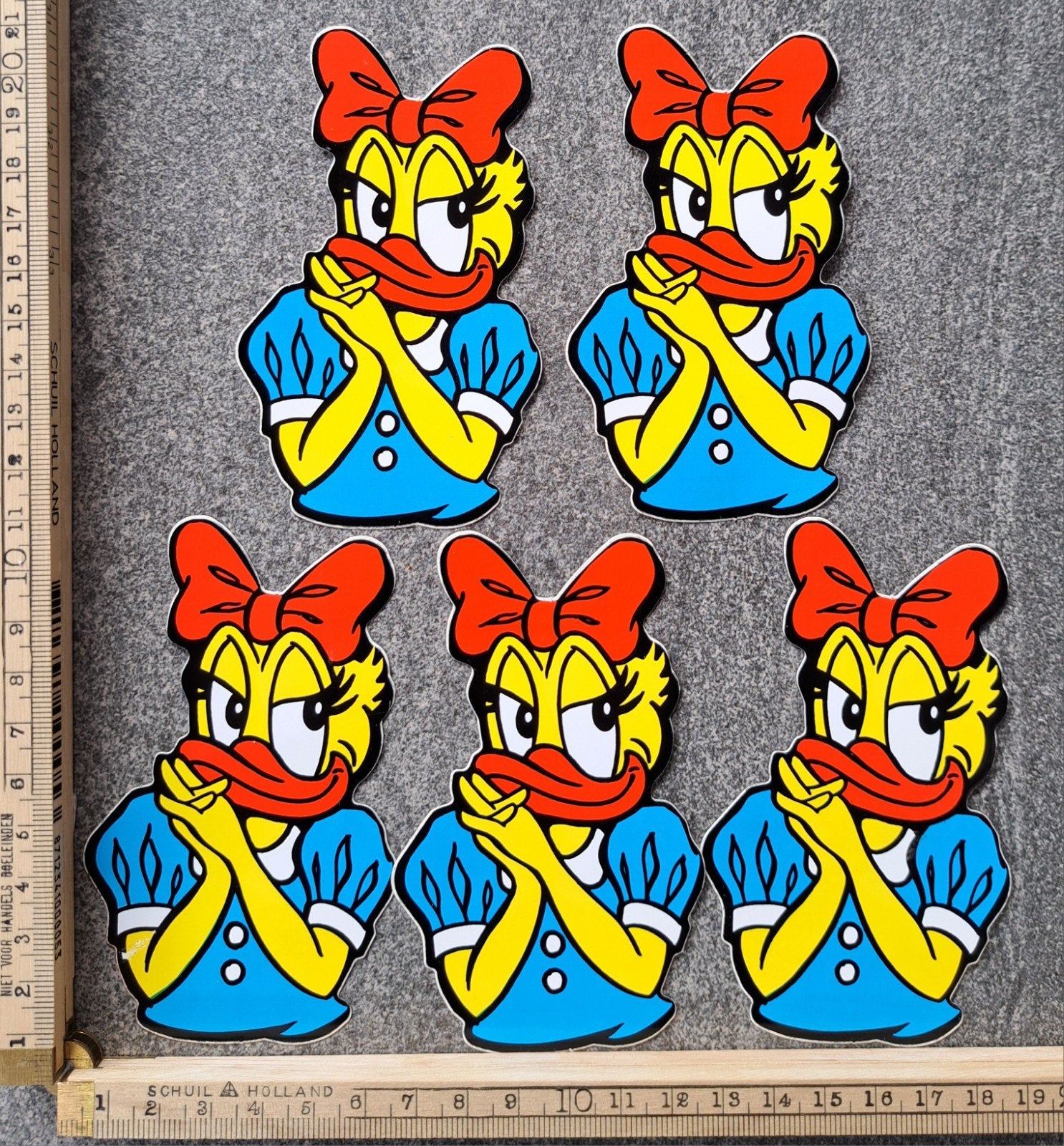 5 stuks Vintage stickers Katrien Duck, Verzamelen, Ophalen of Verzenden, Zo goed als nieuw, Strip of Tekenfilm