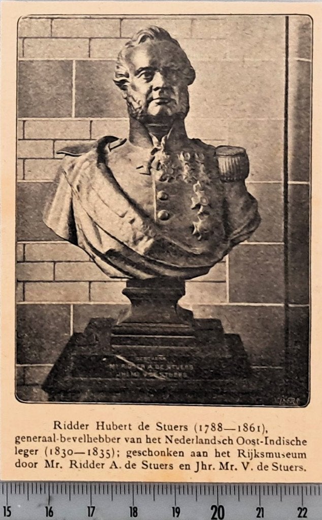Leger Indië 1918; borstbeeld Ridder Hubert de Stuers, Verzenden, Voor 1940, Gebruikt, Overige onderwerpen