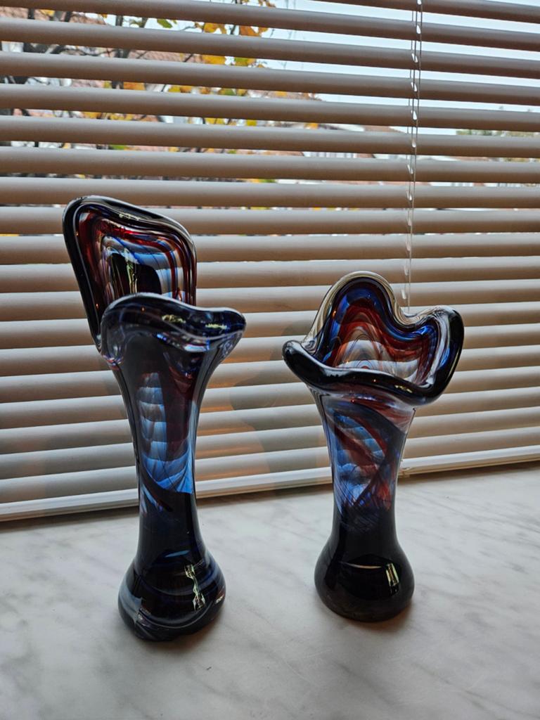 Unieke glazen vazen, handgeblazen kunstobject, Antiek en Kunst, Antiek | Vazen, Ophalen