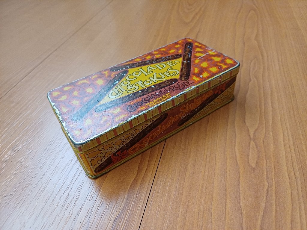 Klein (18x9cm) Droste vintage retro blikje, Verzamelen, Ophalen of Verzenden, Gebruikt, Overige, Droste