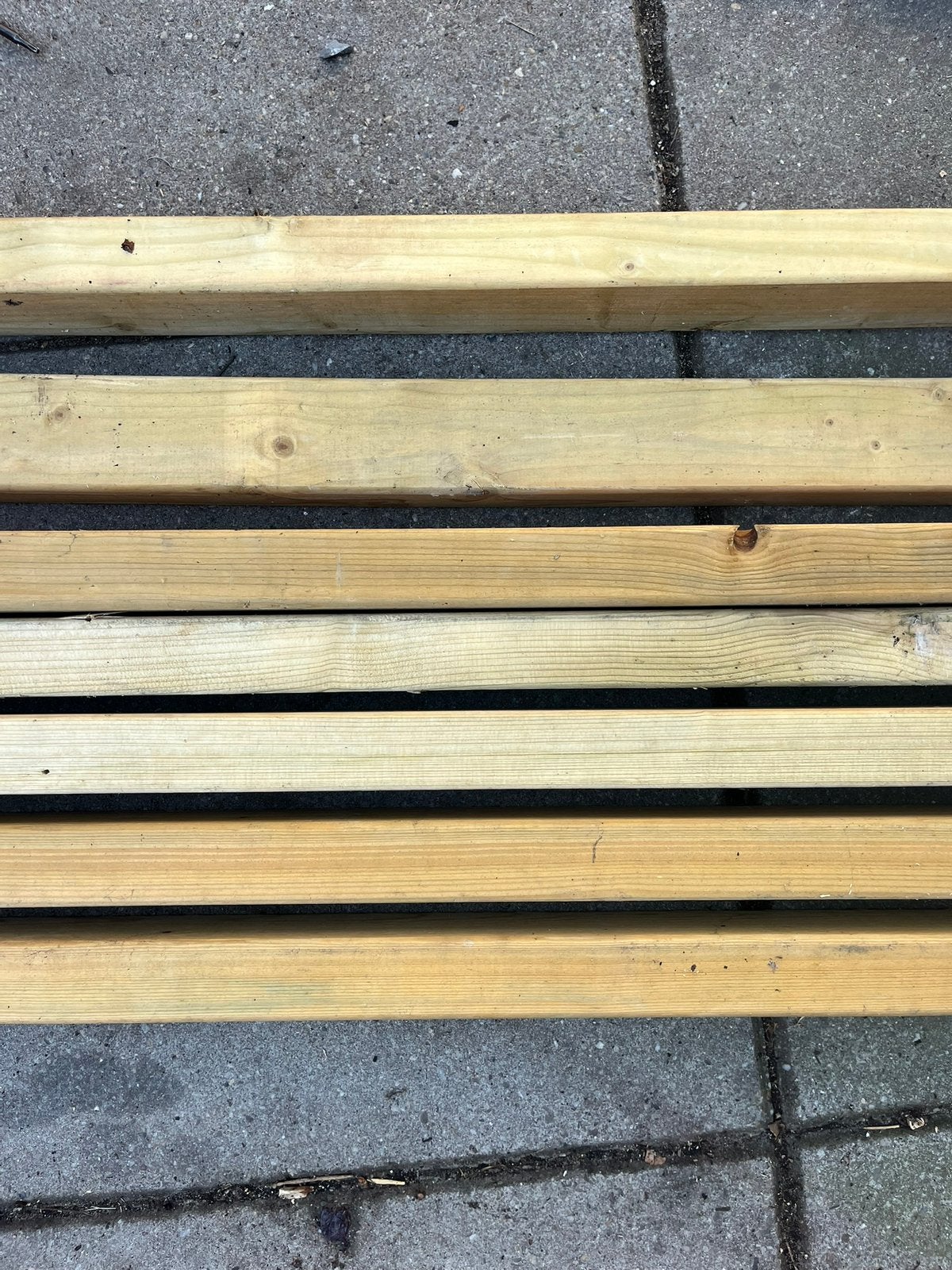 Geimpregneerd geschaafd tuinhout Palen 9x9 Regels 3,8 x 6,8, Tuin en Terras, Ophalen, Gebruikt, 250 cm of meer, Palen