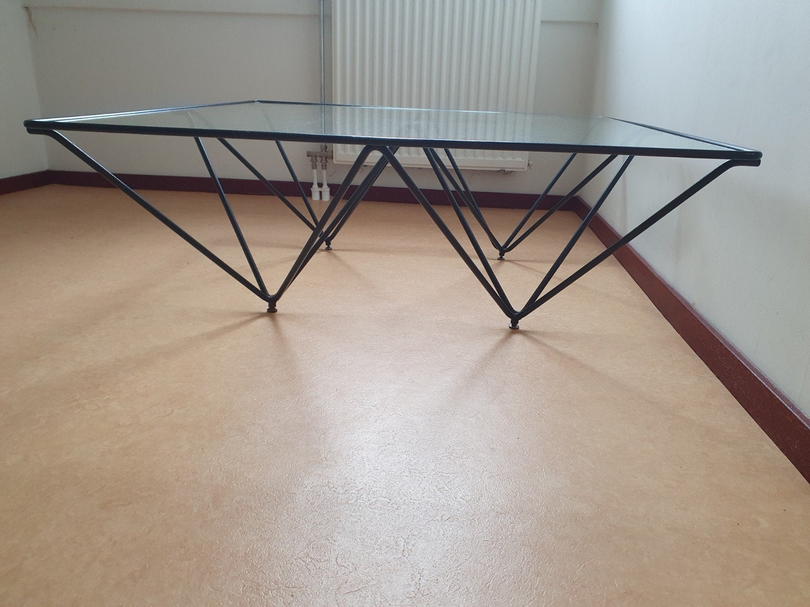 Alanda glazen salontafel, B&B Italia, look-a-like, Ophalen, Minder dan 45 cm, Gebruikt, 75 cm of meer