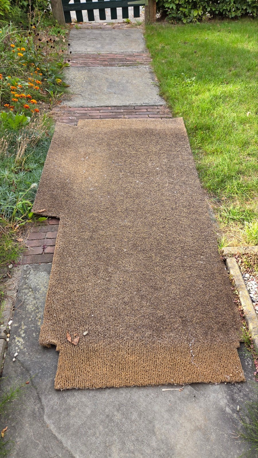 Gratis gebruikte mat - Ideaal voor buiten of als ondervloer, Gebruikt, 200 cm of meer, Beige, Rechthoekig