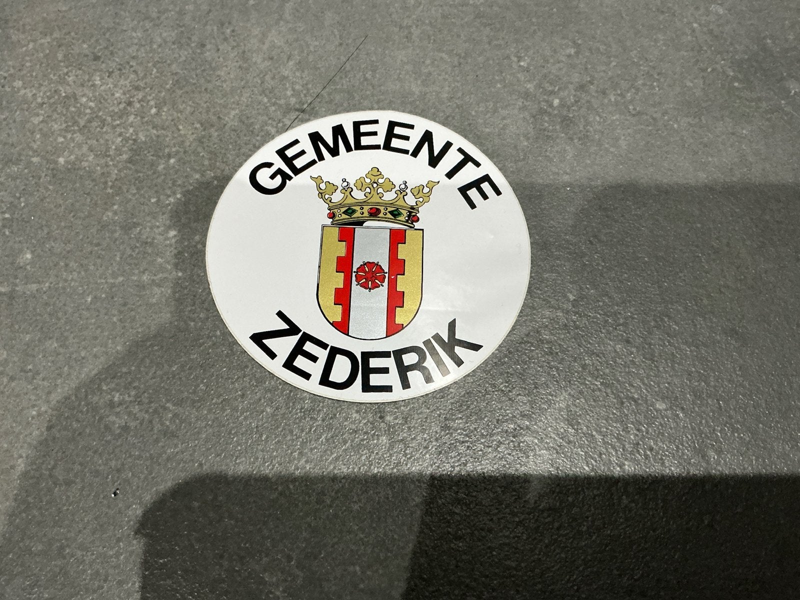 Gemeente Zederik sticker - Vintage verzamelobject, Verzenden, Nieuw