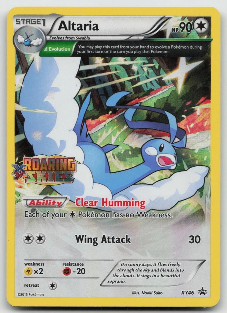 Altaria Prerelease Promo Holo XY pokemon XY46 roaring skies, Hobby en Vrije tijd, Ophalen of Verzenden, Zo goed als nieuw, Losse kaart