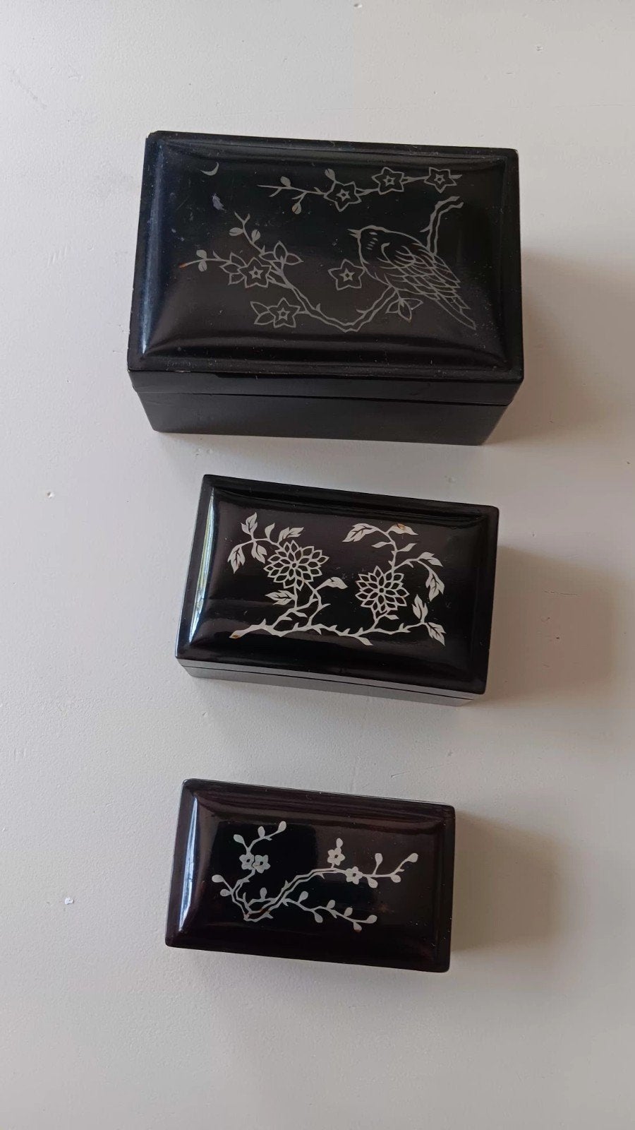 3 zwarte kunststof kistjes die in elkaar passen, Ophalen, Gebruikt, Minder dan 50 cm, 5 – 50