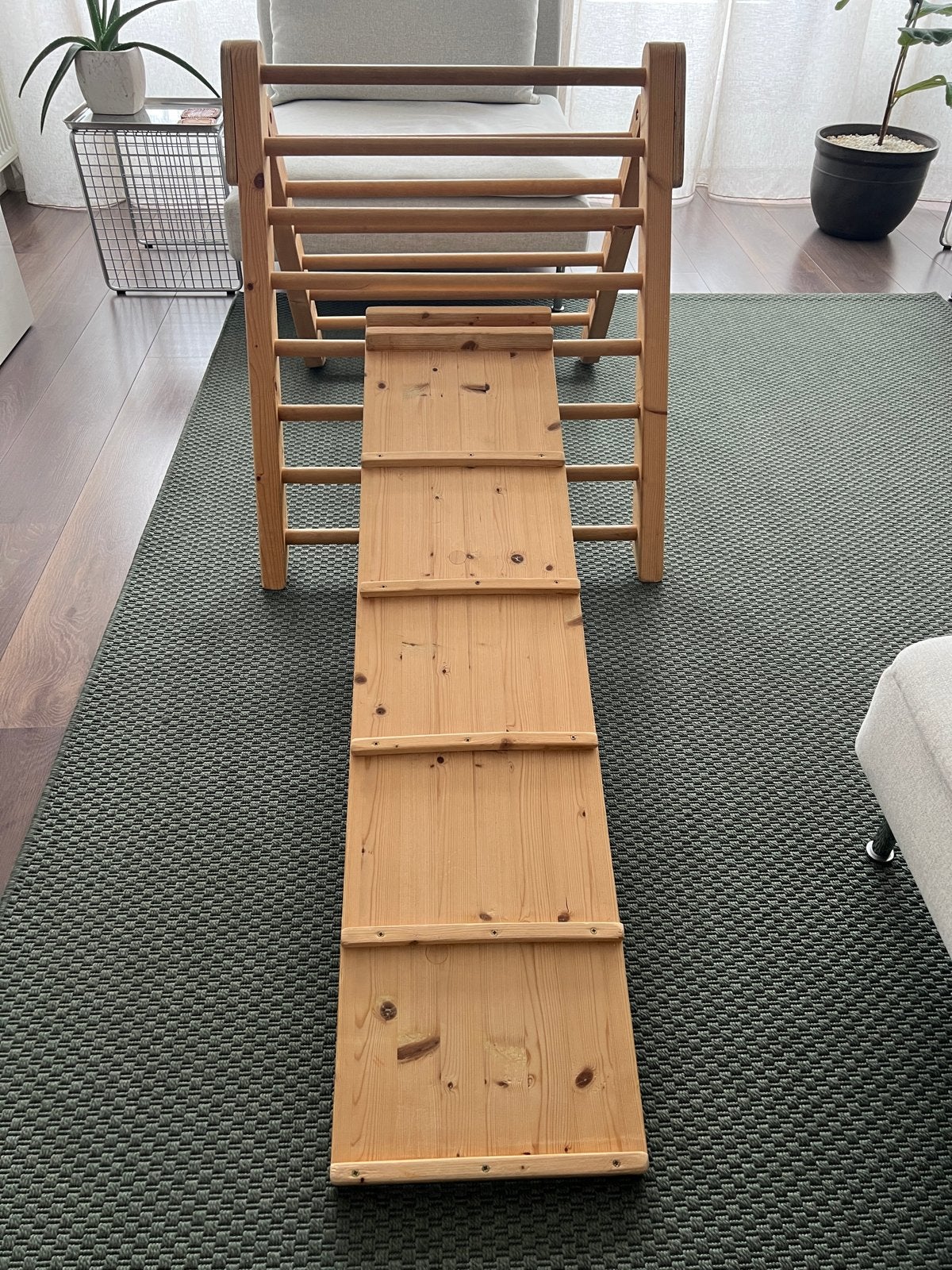 Houten klimrek met glijplank - 90x75 cm, Kinderen en Baby's, Ophalen, Gebruikt