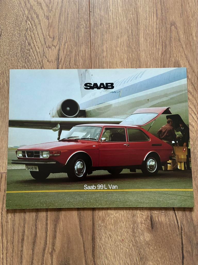 1976 Saab 99 Van brochure, Ophalen of Verzenden, Zo goed als nieuw, Overige merken