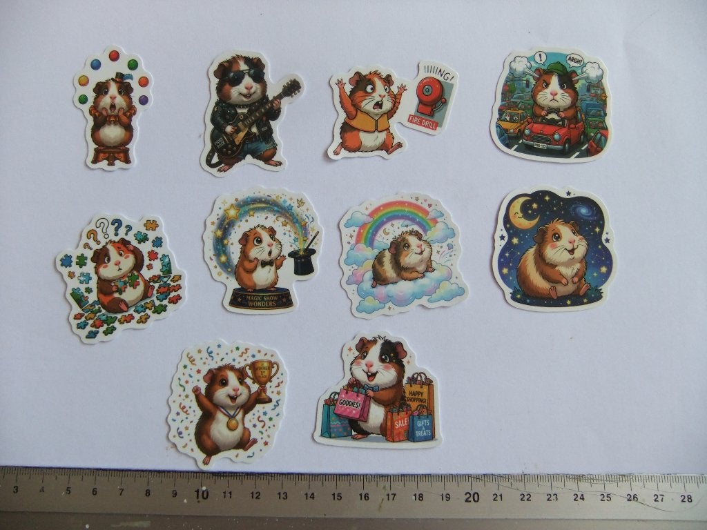 10  CAVIA  Polypropyleen stickers set 3, Verzenden