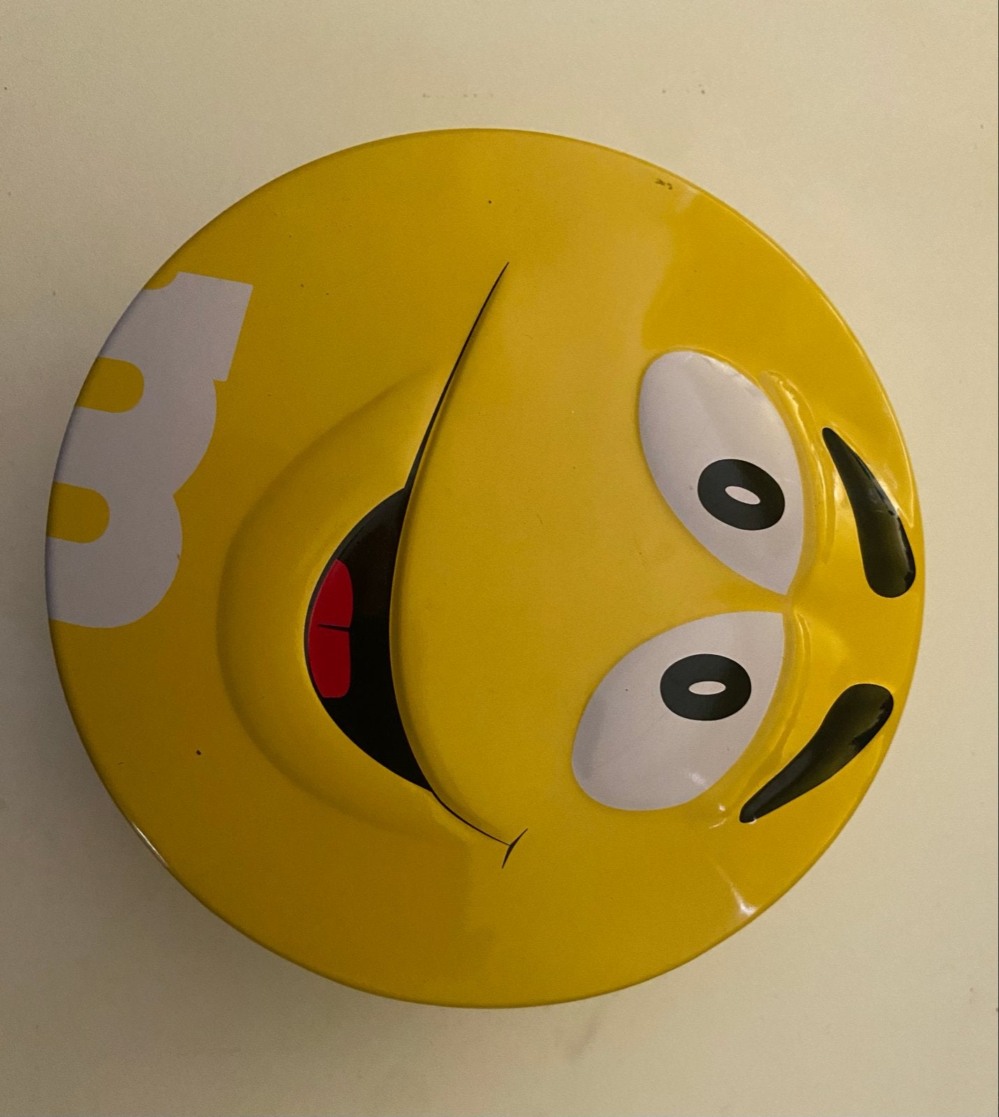 Geel M&M's blik - Leuk voor verzamelaars!, Ophalen of Verzenden, Gebruikt, Overige, Overige merken