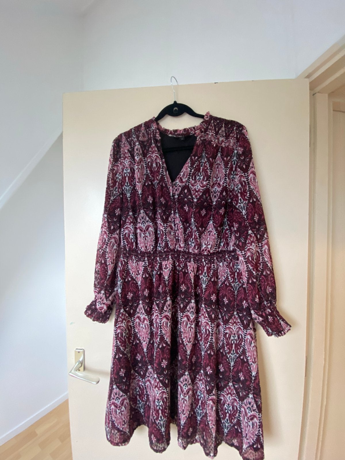 ESTVL Jurk met print, maat 46, Kleding | Dames, Paars, Maat 46/48 (XL) of groter, Ophalen of Verzenden, Zo goed als nieuw