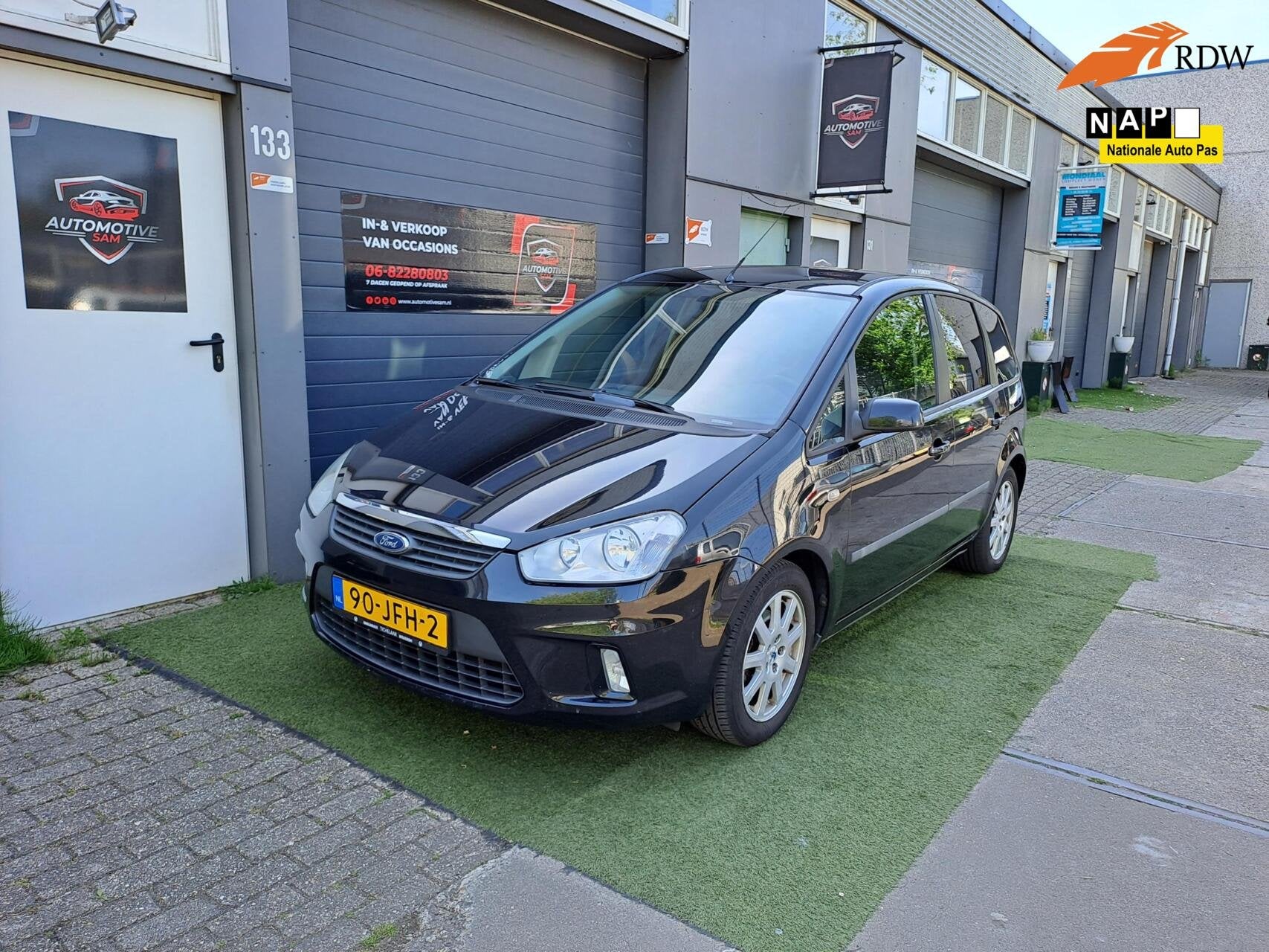 Ford C-Max 1.6-16V Titanium Zwart 2009 Airco Cruise NAP APK, Auto's, Voorwielaandrijving, 1596 cc, Gebruikt, 4 cilinders