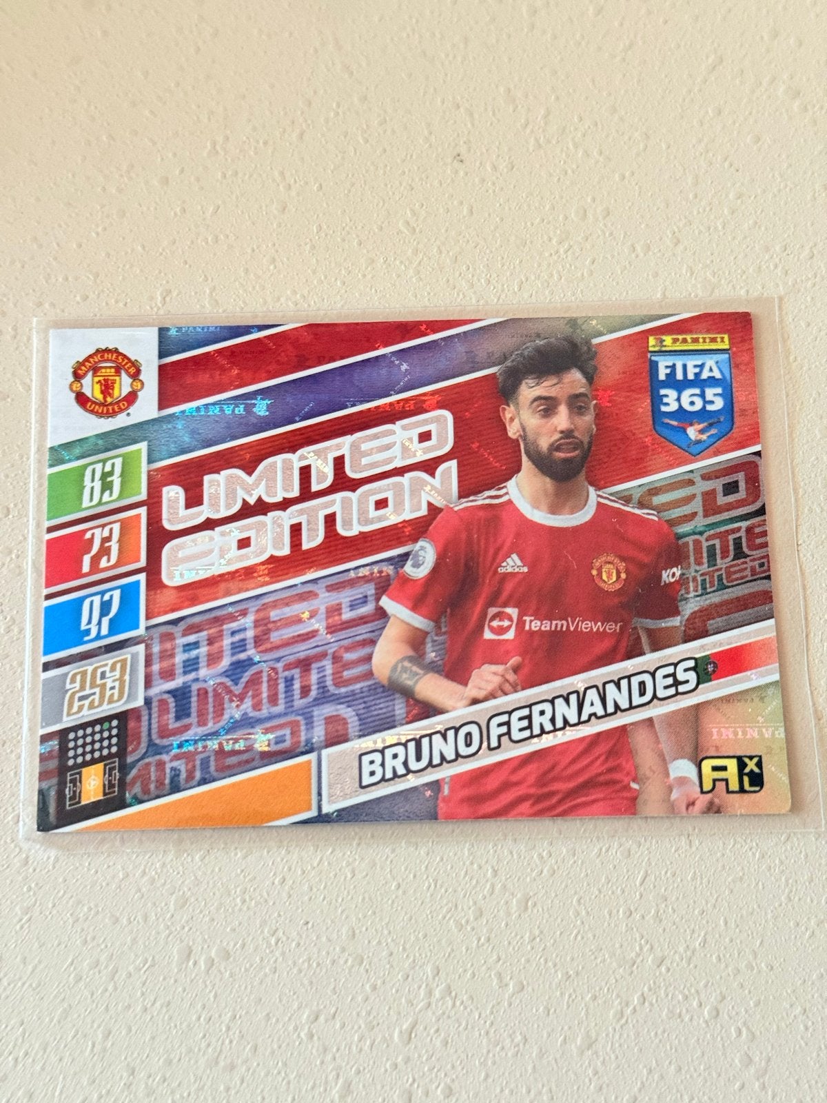 Panini FIFA 365 Limited Edition Bruno Fernandes kaart, Ophalen of Verzenden, Zo goed als nieuw, Buitenlandse clubs, Spelerskaart