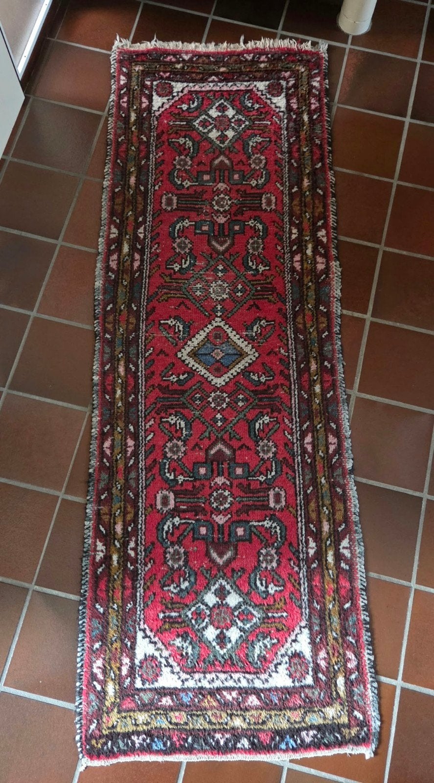 Perzische loper  205  68cm, Ophalen, Blauw, Gebruikt, 50 tot 100 cm