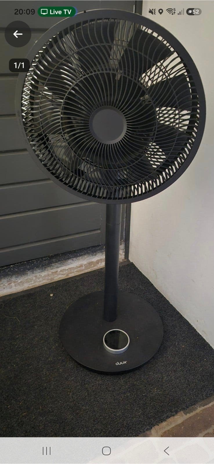 Duux Statiefventilator Zwart - Krachtige en Stille Koeling, Witgoed en Apparatuur, Ventilatoren, Ophalen, Gebruikt, Statiefventilator
