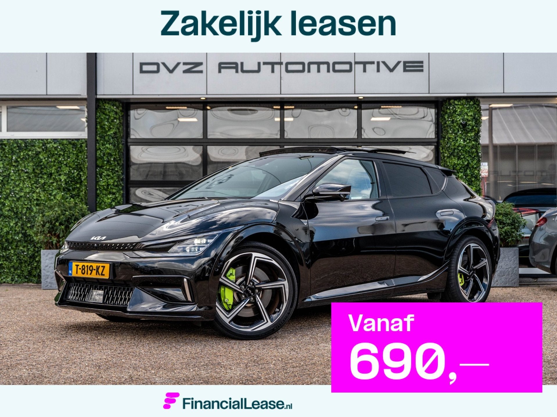 Kia EV6 GT AWD 77.4 kWh 585PK | SOH 99.5% | WLTP 424KM | Pan, Dealer onderhouden, Zwart, Origineel Nederlands, Vierwielaandrijving