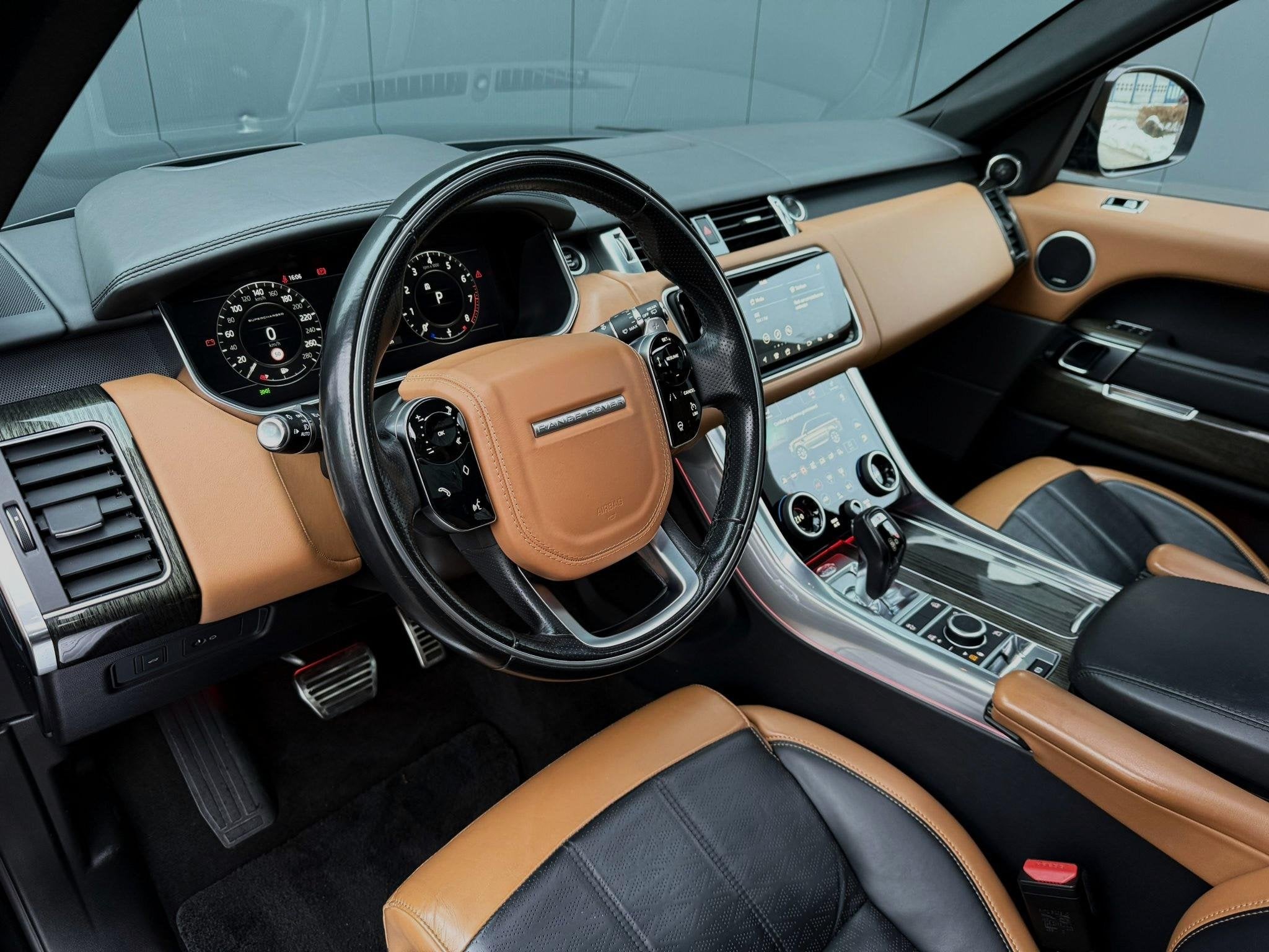 Land Rover Range Rover Sport 5.0 V8 SC Autobiography Dynamic, Auto's, Automaat, Zwart, Leder, Bedrijf