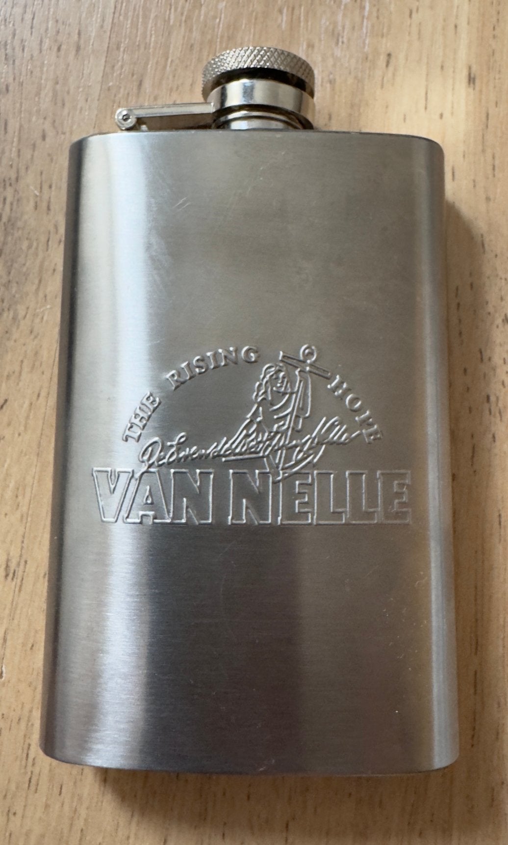 Unieke RVS Van Nelle Heupfles / Platvink - "The Rising Hope", Verzamelen, Ophalen of Verzenden, Nieuw, Overige typen