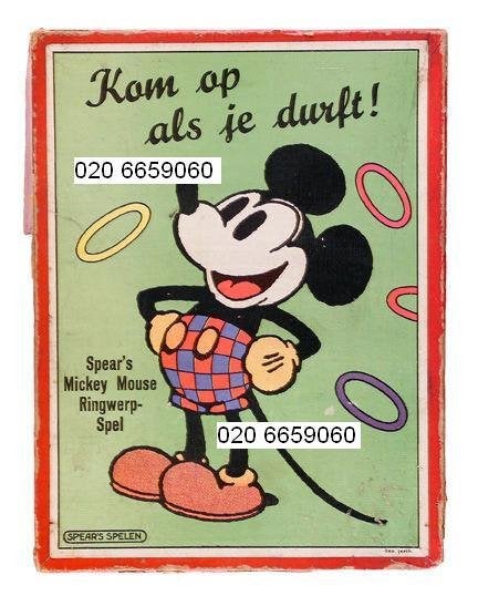gezocht oud mickey mouse ring werp spel kom op als je durft, Antiek en Kunst, Ophalen of Verzenden