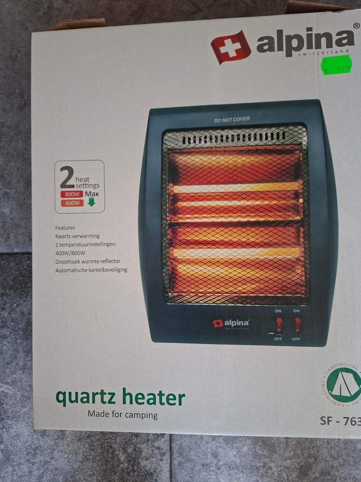 Alpina Kwarts Heater - 400W/800W - Ideaal voor Camping, Ophalen, Nieuw, 800 watt of meer, Kachel