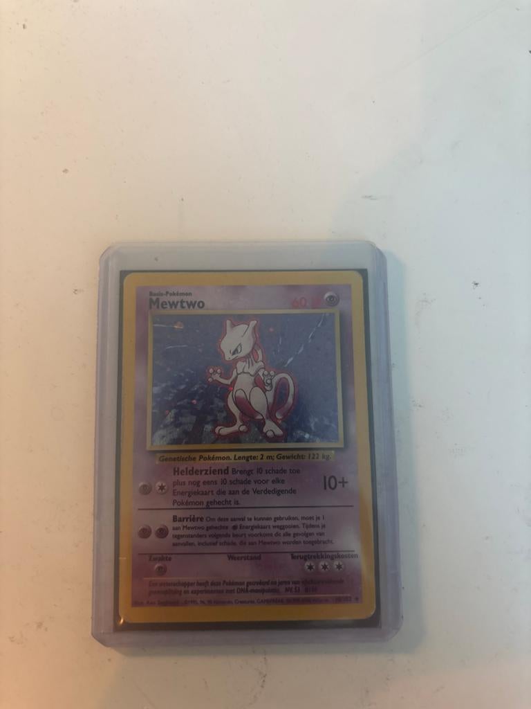Mewtwo Pokémon kaart - Base Set Holo 10/102, Ophalen of Verzenden, Gebruikt, Losse kaart, Foil