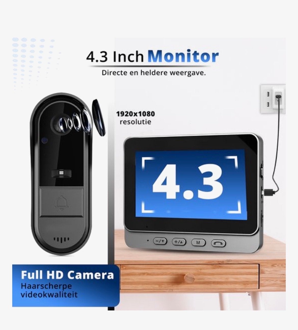 Video Deurbel met Monitor - Zo Goed als Nieuw, Huis en Inrichting, Info@steenvision.com, Draadloos, Ophalen of Verzenden, Zo goed als nieuw