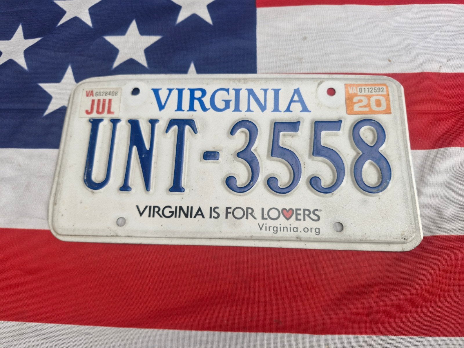 Kentekenplaat Virginia USA Nummerplaat nummerbord License VS, Verzenden, Gebruikt, Auto's