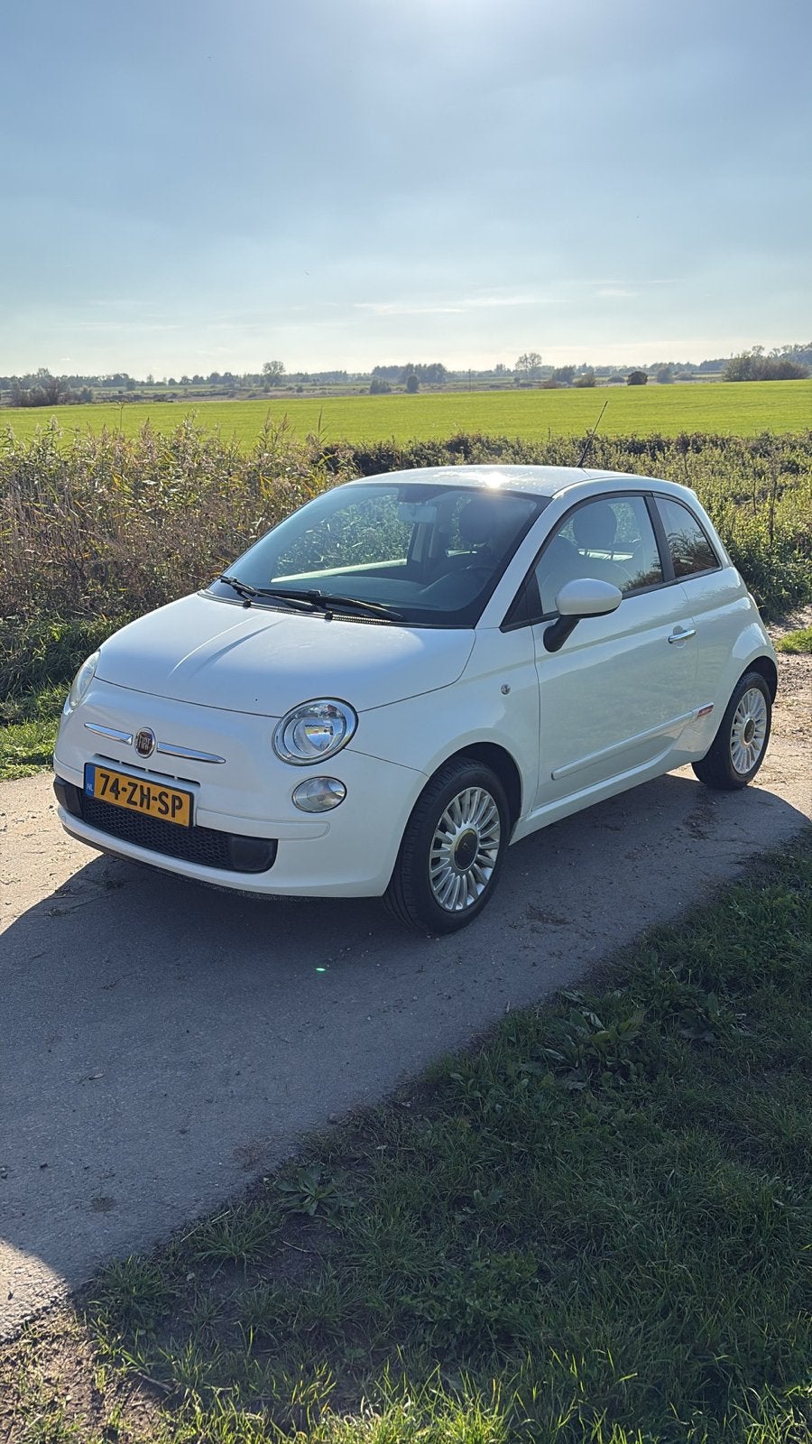 Fiat 500 1.2 2008 Wit - APK tot september 27, Auto's, Voorwielaandrijving, 1242 cc, 4 cilinders, 840 kg