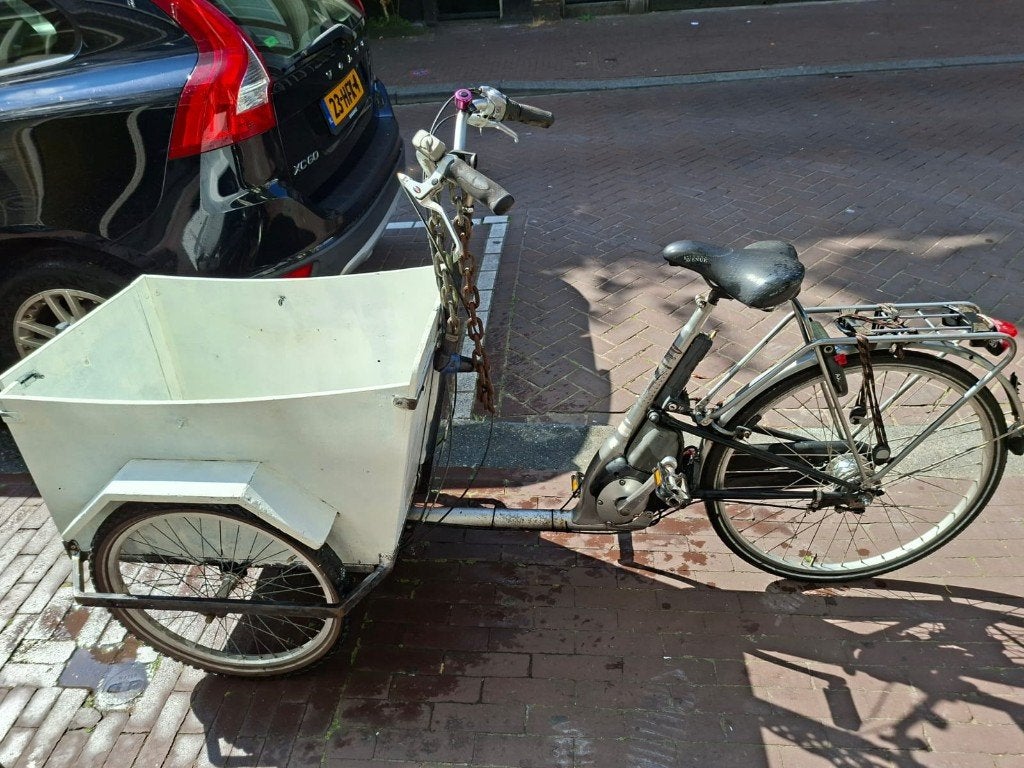 Elektrische bakfiets met werk, Ophalen, Gebruikt, Goederen, Elektrisch