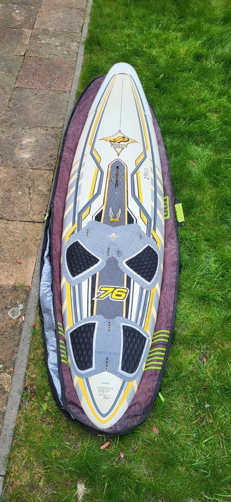 JP Windsurfboard Real World Wave 76 + boardbag, Ophalen, Gebruikt, Minder dan 250 cm, Met vin(nen)
