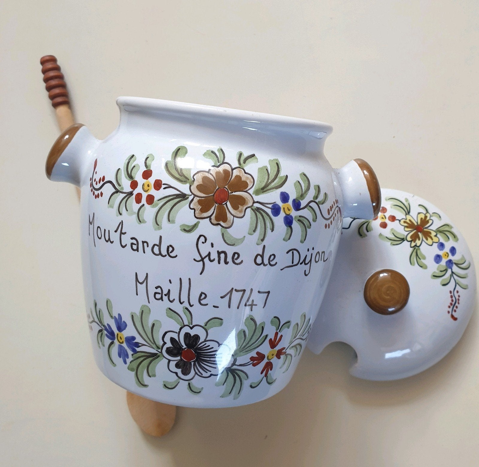 Vintage Franse Maille Mosterdpot (Keramiekl, Antiek en Kunst, Ophalen of Verzenden