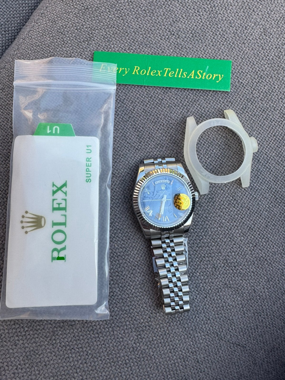 Rolex dayjust blue dial AAA u1, Ophalen of Verzenden, Zo goed als nieuw