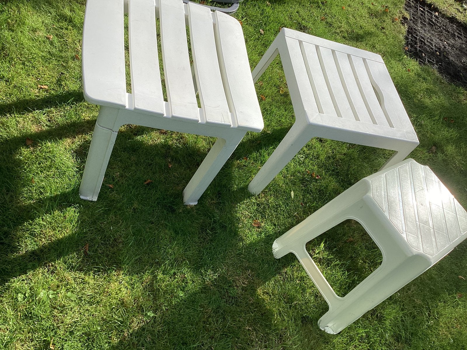 Bijzettafeltje/krukje, Tuin en Terras, Ophalen, Zo goed als nieuw, Rechthoekig, Overige materialen