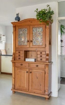 Grote houten kast, Huis en Inrichting, Ophalen, Gebruikt, 100 tot 150 cm, Met lade(s)