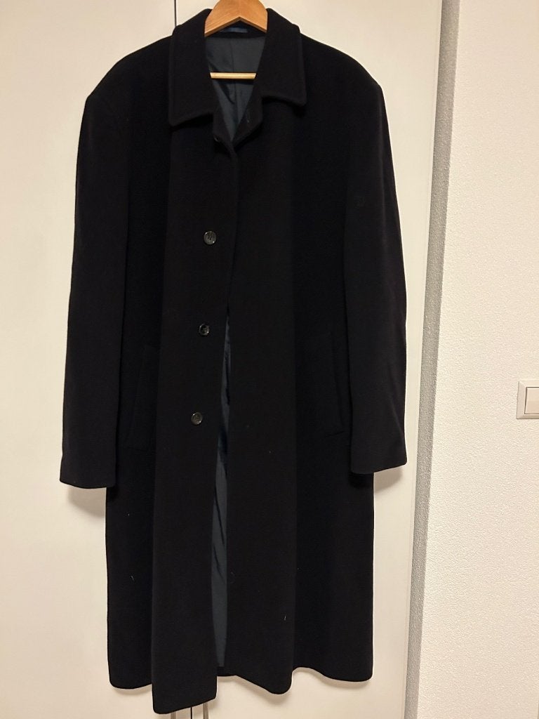 Mooie wollen mantel heren - Stylemaster - maat 56, Blauw, Maat 56/58 (XL), Ophalen of Verzenden, Zo goed als nieuw