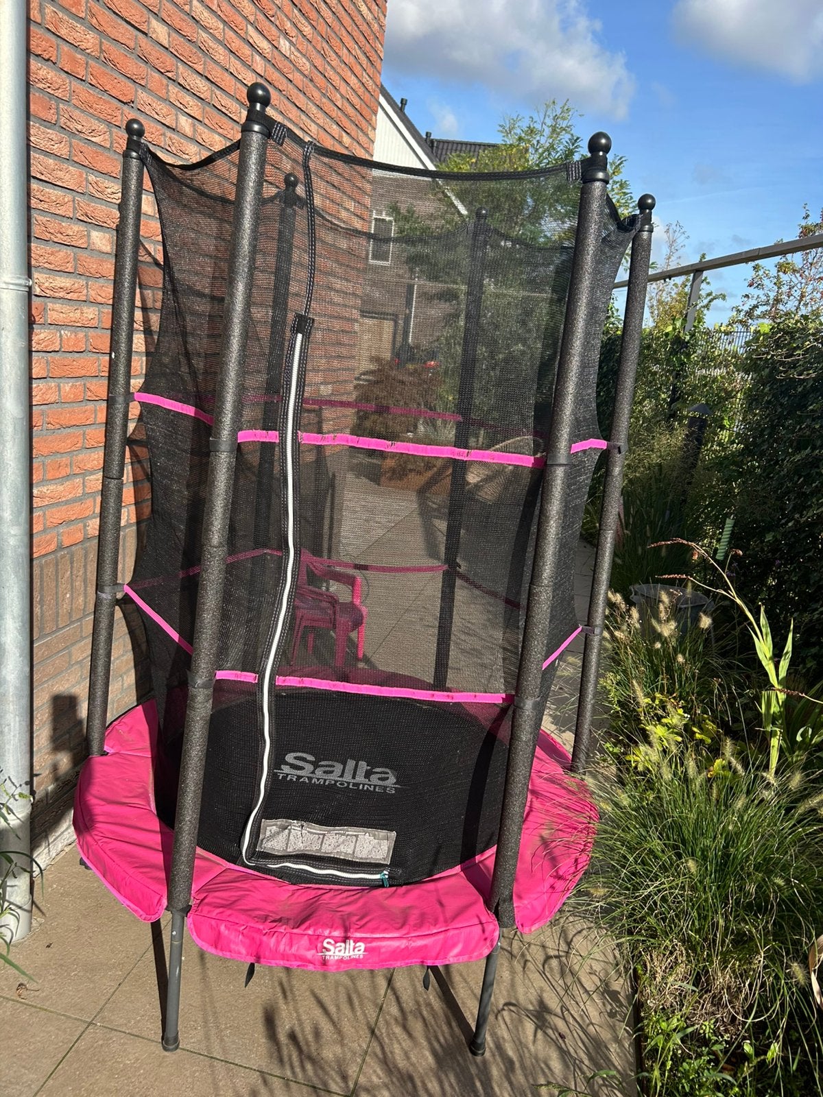 Salto junior trampoline dia 140 - roze - met veiligheidsnet, Ophalen, Gebruikt