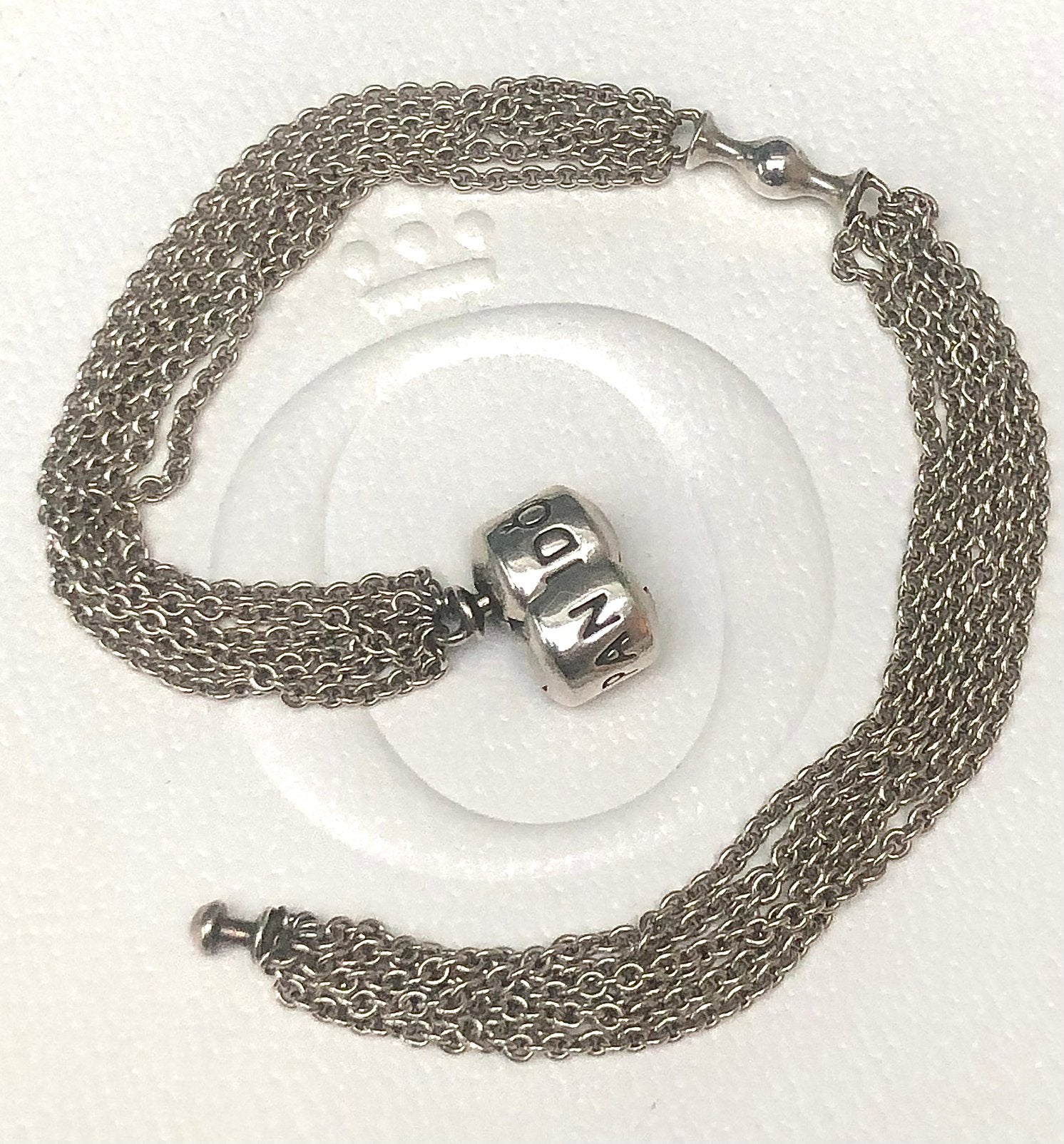 Pandora ‘string’ armband voor één clip 20 cm RETIRED, Ophalen, Zo goed als nieuw, Zilver
