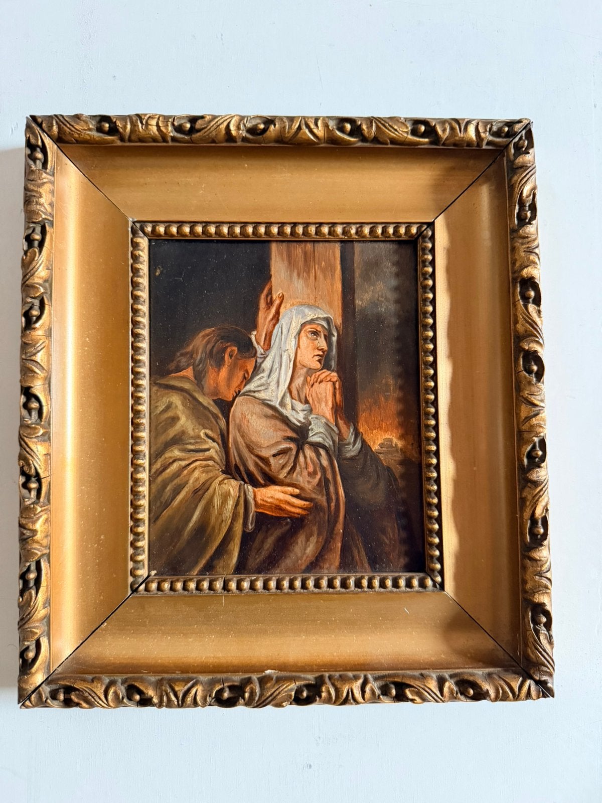 Antique, fine-art oil painting, Late 17th (1680–1690) 27x24, Antiek en Kunst, Ophalen of Verzenden